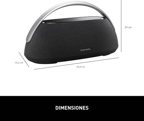 Vista 3 de Harman Kardon Go + Play 3: altavoz Bluetooth portátil con sonido superior y 8 horas de reproducción, carga USB, autoajuste automático, micrófonos