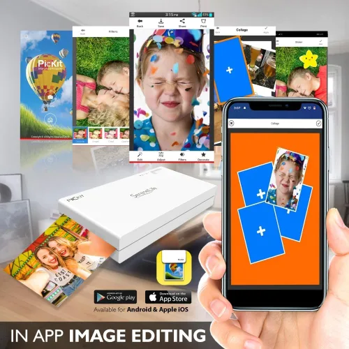 Vista 2 de SereneLife - Impresora fotográfica portátil instantánea móvil, tamaño de bolsillo compacto, fácil para viajes, impresión de imágenes