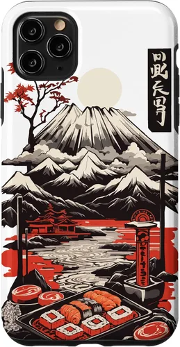 Vista 13 de Aesthetic Sushi Design Vintage Colour Woodcut Ukiyo-E Style Case for iPhone 16