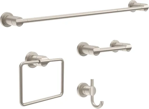 Vista 3 de Delta Nicoli (1 unidad) Ganchos para toallas SpotShield níquel cepillado doble ganchos de baño montaje en pared para batas y toallas, soporte