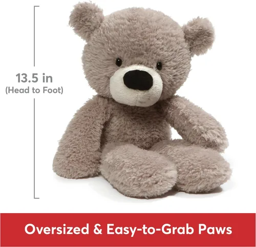 Vista 4 de GUND Peluche de oso de peluche, marrón chocolate, 13.5 pulgadas Gris