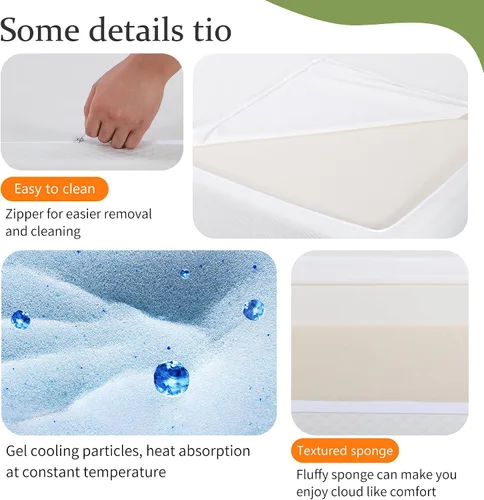 Vista 7 de BestMassage Colchón de espuma viscoelástica de gel de 12 pulgadas para sueño fresco y alivio de presión, colchón Queen de firmeza media para niños