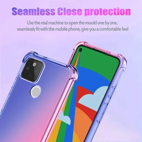 Vista 3 de Funda para Google Pixel 5A 5G Cute Case Girls, Gradient Slim Anti Scratch Soft TPU Funda protectora a prueba de golpes para Google Pixel 5A 5G