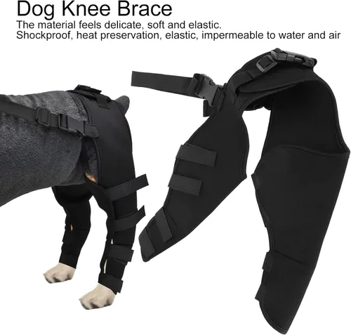 Vista 2 de Protector de patas traseras de perro para mascotas, rodillera ajustable, soporte para piernas, soporte de hockey para perros, envoltura