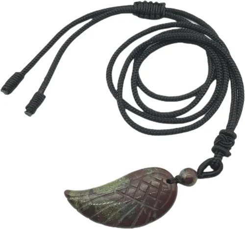 Vista 2 de EDEN'S CALL Collar con colgante de piedra de cristal curativo natural para mujeres y hombres, ajustable, hecho a mano con alas de ángel, Piedra