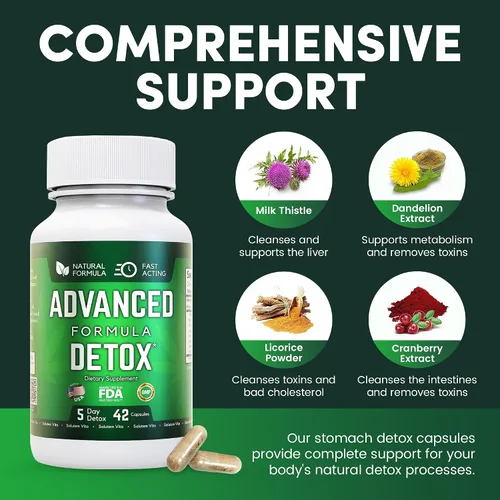 Vista 5 de Starfit - Salutem Vita Advanced Detox Cleanse, desintoxicación natural y limpieza con cardo mariano, regaliz en polvo y más, desintoxicación