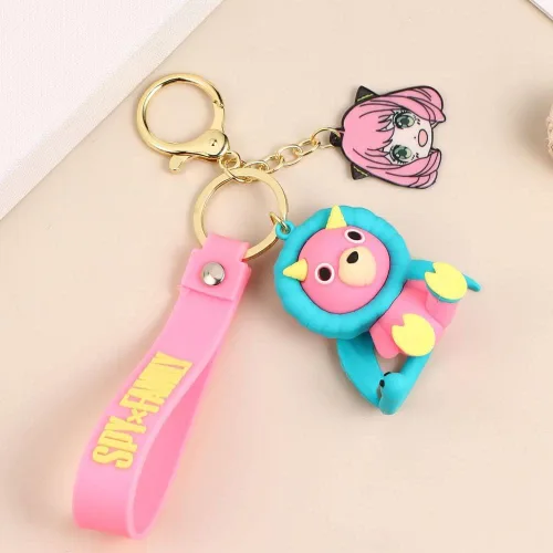Vista 5 de JCvCX Anya Keychains Chimera Lion Keychain Anya Cosplay Keychains Yor Forger Key Chain Key Ring Key Tag