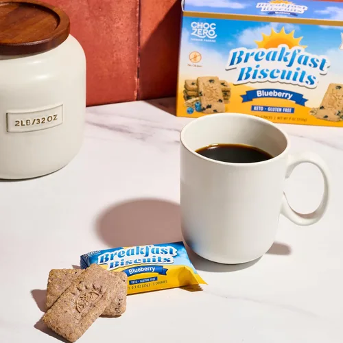 Vista 5 de ChocZero Galletas de desayuno de arándanos, sin azúcar añadido, keto y sin gluten, galletas de aperitivos con alto contenido de fibra, 30 por caja