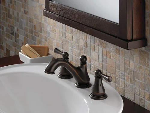Vista 6 de Delta Faucet Haywood - Grifo amplio de lavabo con dos manijas, 35999LF-RB