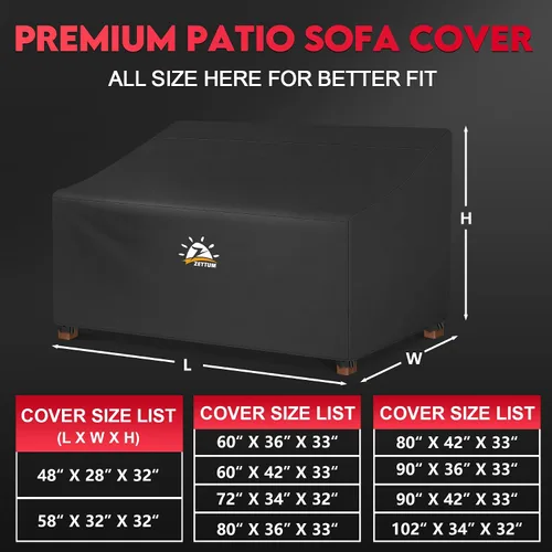 Vista 3 de Funda para sofá biplaza de patio de 48 pulgadas a 600D, funda de sofá para exteriores, impermeable, resistente, funda de banco de 2 plazas para sofá