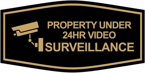 Vista 11 de Fancy Property - Señal de videovigilancia (cámara) de menos de 24 horas (negro) - Pequeño (paquete de 1)