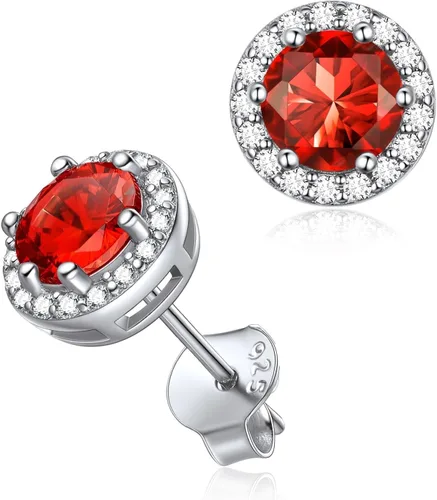 Vista 39 de ChicSilver Aretes de piedra natal para mujer de plata de ley 925