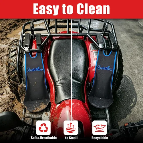 Vista 3 de Goldfire 2 piezas de reposapiés para asiento trasero de cuatrimoto, universales, ajustables, plegables, resistentes, se adapta a Polaris Sportsman