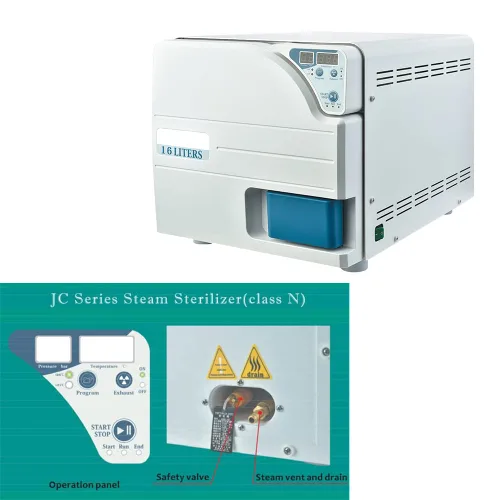 Vista 3 de Esterilizador de vapor automático de pantalla LED digital Autoclave Esterilizador de laboratorio de alta temperatura Clase N con control automático