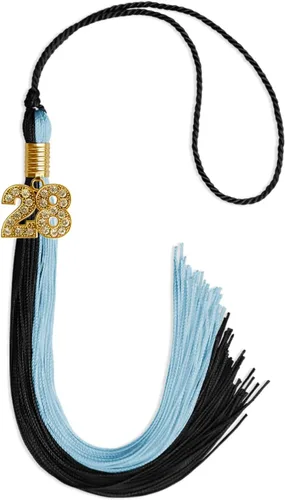 Vista 114 de Endea Graduation Borla de doble color con dije dorado (negro/oro brillante, 2022)
