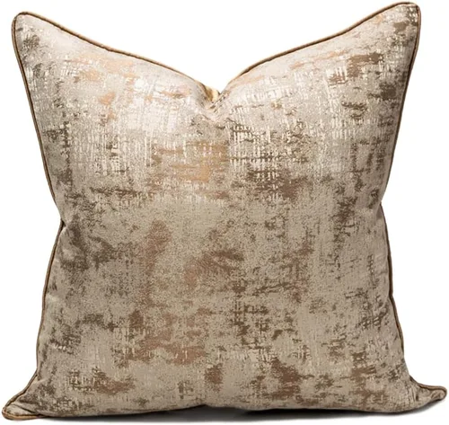 Vista 12 de vctops Fundas de almohada decorativas doradas de jacquard cuadradas, fundas de almohada para cama, sofá, silla, automóvil, decoración del hogar