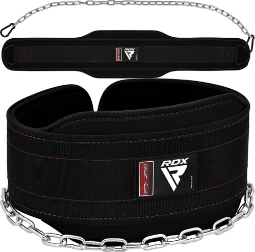 Vista 8 de RDX Cinturón de inmersión para levantamiento de pesas, cadena de acero ajustable de 36 pulgadas, cinturón de inmersión, entrenamiento de gimnasio