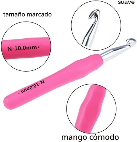Vista 2 de Yarniss - Juego de ganchos de ganchillo ergonómicos grandes de 0.256 pulgadas, 0.276 pulgadas, 0.315 pulgadas, 0.354 pulgadas, 0.394 pulgadas