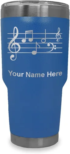Vista 20 de LaserGram Vaso aislado al vacío de 20 onzas, personal de música, grabado personalizado incluido (negro)
