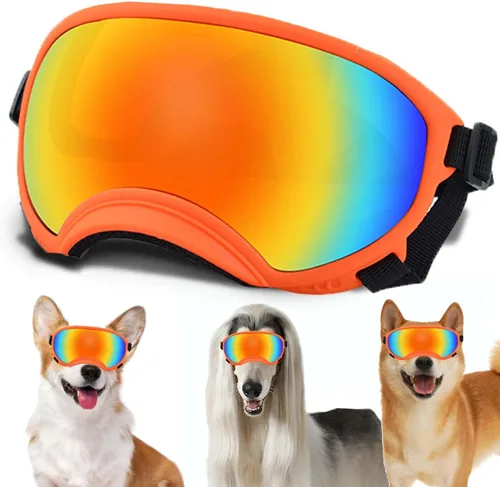 Vista 38 de Gafas de sol para perros medianos con correa ajustable, protección UV, gafas de sol para cachorros a prueba de viento, adecuadas para mascotas