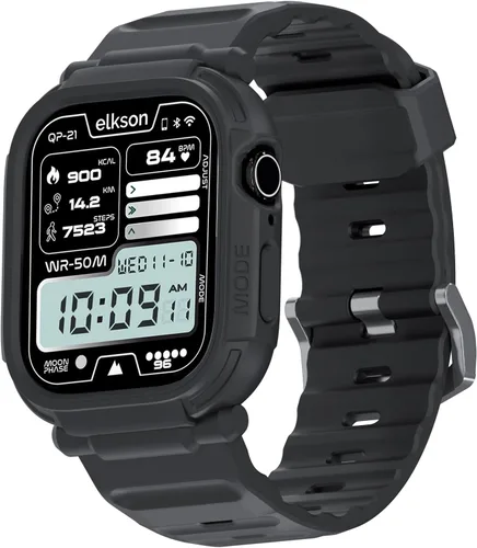 Vista 22 de elkson Quattro Pro Series - Funda resistente para Apple Watch Ultra 3/2/1 de 1.929 in con protector de pantalla de vidrio templado, resistente
