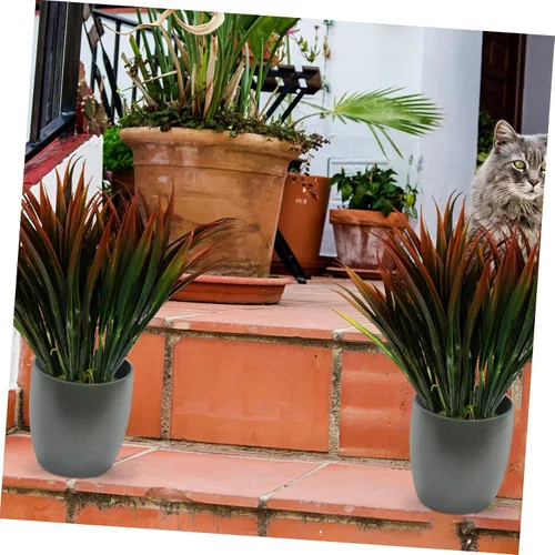 Vista 8 de Decoraciones de boda 6pcs Chlorophytum Arreglos florales de plástico Decoración de boda