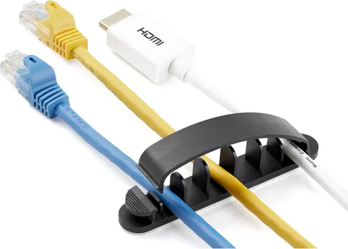 Vista 5 de StarTech.com Paquete de 100 clips de organización de cables, autoadhesivos, peine de cables de 6 ranuras, organizador de cables USB/computadora