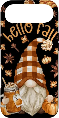 Vista 27 de Pumpkin Spice Coffee Hello Fall Funny Thanksgiving Gnome Case for iPhone 16
