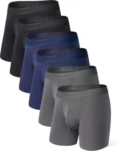 Vista 14 de Separatec - Calzoncillos tipo bóxer para hombres con bolsillo, de rayón de bambú que absorbe la humedad, ropa interior transpirable para hombres A1