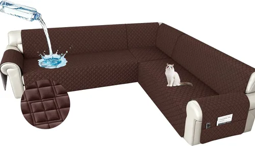 Vista 32 de Arfntevss Fundas impermeables para sofá modular en forma de L, lavable, de terciopelo, para sofá seccional, antideslizante, fundas de esquina