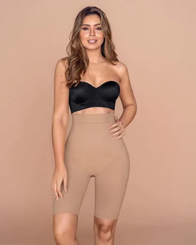 Vista 4 de Leonisa - Traje moldeador de cintura alta sin costuras para mujer con compresión de muslo
