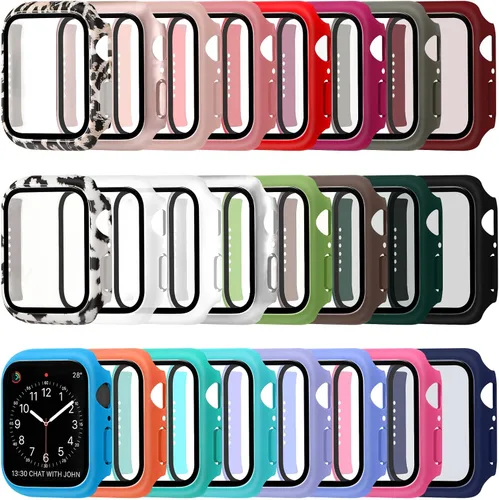Vista 8 de Sieral 24 piezas protector de pantalla de reloj inteligente, funda parachoques de reloj, carcasa rígida de PC con cubierta protectora de pantalla