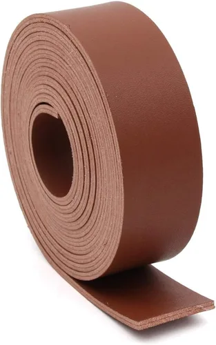 Vista 7 de lalatia Correa de cuero sintético de doble cara para manualidades, 1 pulgada de ancho, color negro, 2 yardas de largo