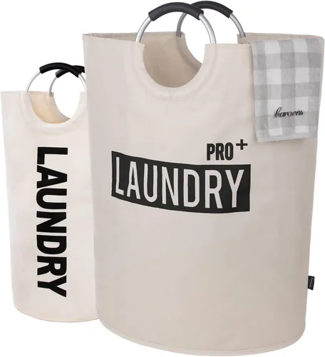 Vista 19 de Caroeas Cesta de Ropa de 90L (13 Colores), Cesta de Ropa Impermeable, Bolsa de Ropa con Asas Acolchadas, Cesta de Ropa, Cesta de Ropa Plegable
