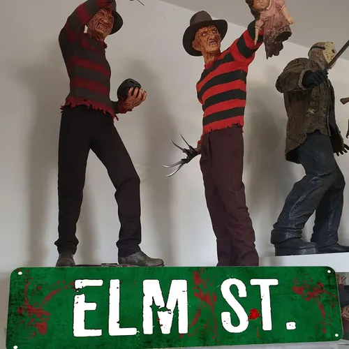 Vista 4 de Elm St Street - Placa de metal rústica para decoración de pared (4 x 16 pulgadas)
