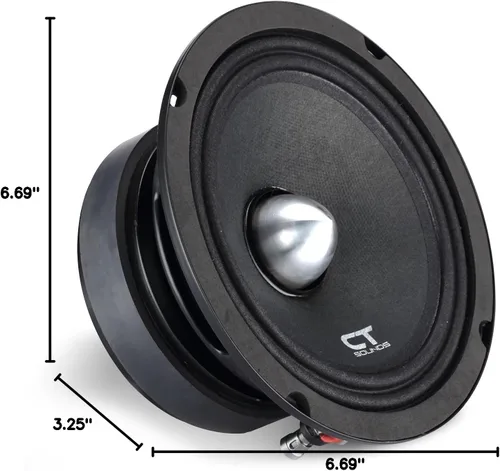 Vista 7 de CT Sounds MESO65-4 - Altavoz de rango medio de audio profesional de 6.5 pulgadas, 250 vatios RMS, cada uno