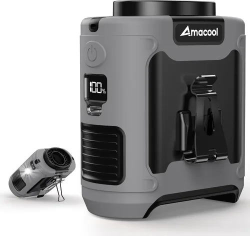 Vista 27 de AMACOOL Mini ventilador de cintura portátil con clip, 13,000 rpm, 4 velocidades, ventilador de cuello personal, hasta 24 horas de duración