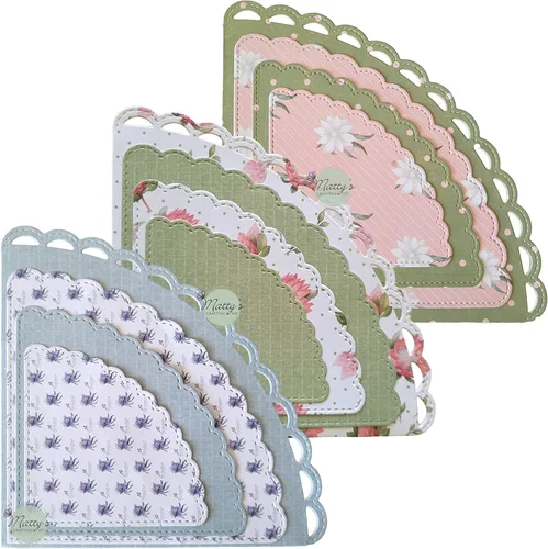 Vista 7 de Matty's Crafting Joy Juego de 4 troqueles de bolsillo esquinero cosido, troqueles festoneados, troqueles de corte de metal anidados grandes