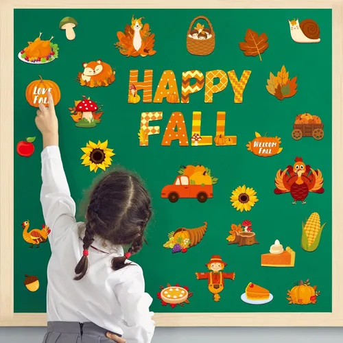 Vista 6 de 29 imanes de otoño para refrigerador, Día de Acción de Gracias, imán magnético para nevera, cosecha, otoño, decoración para buzón, casillero