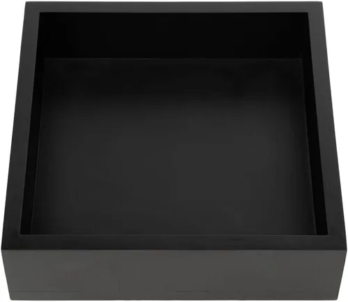 Vista 9 de Restaurantware Bandeja de madera de 10 x 3 pulgadas, 1 caja de madera cuadrada duradera, resistente a las astillas, bandeja de madera de bambú negro