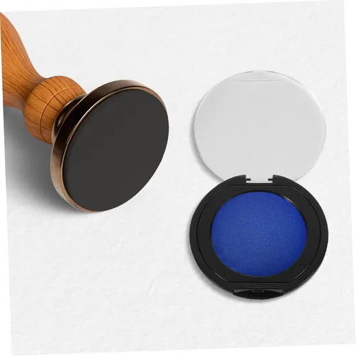 Vista 7 de Uonlytech Almohadilla de tinta de huellas dactilares, sello de huellas dactilares negro para oficina en casa, fórmula de secado rápido