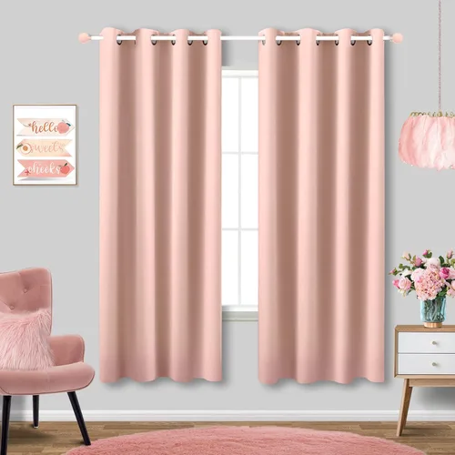 Vista 168 de KOUFALL Cortinas de Baño Aqua para Ventana, Juego de 2 Paneles Decoración Costera Cortinas Cortas Opacas para Ventana Pequeña de Cocina Puerta