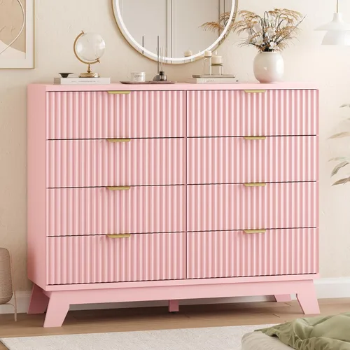 Vista 16 de Cómoda acanalada para dormitorio con 3 cajones, cómoda moderna de 24 pulgadas de ancho con mango de metal, soporte de TV de madera, armario de Negro