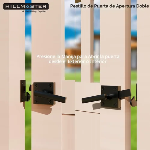 Vista 7 de Pestillo de puerta de doble lado HILLMASTER para valla de madera, pestillo de puerta basculante resistente para valla exterior, pestillo de puerta