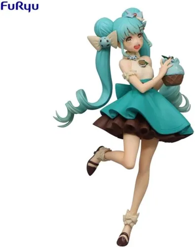 Vista 5 de Furyu Hatsune Miku: Figura de la serie Sweet Sweets de chocolate y menta, multicolor