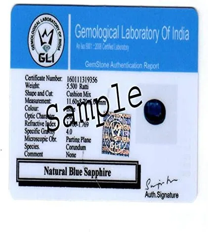 Vista 2 de Tejvij And Sons Natural Blue Sapphire Original Neelam Gemstone