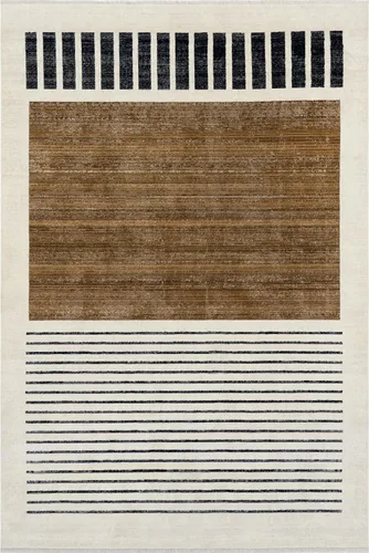 Vista 12 de nuLOOM - Alfombra con Borlas Performance Keeva Beige/Marfil, 5' x 7'10", Abstracta, Suave y Acogedora, Alta Resistencia al Tráfico, Resistente a