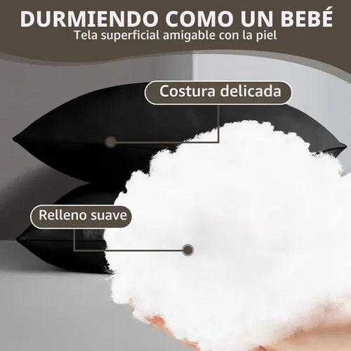 Vista 4 de HIMOON Almohadas de cama para dormir paquete de 4, juego de almohadas refrescantes de tamaño estándar de 4, funda de microfibra de alta gama