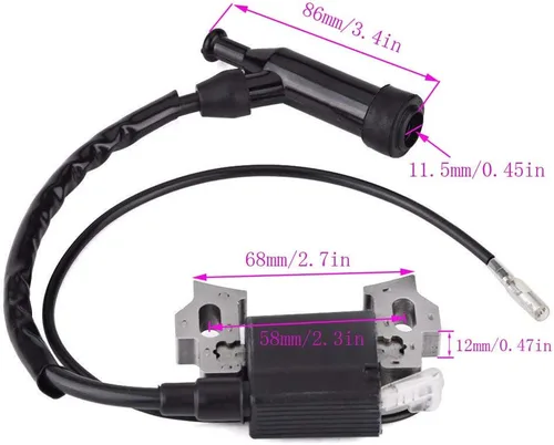 Vista 4 de Bobina de encendido para Honda GX120 GX160 GX200 generador de motor Rototiller 4589693 30500-ZE1-073 con filtro de aire de bujía por TOPEMAI