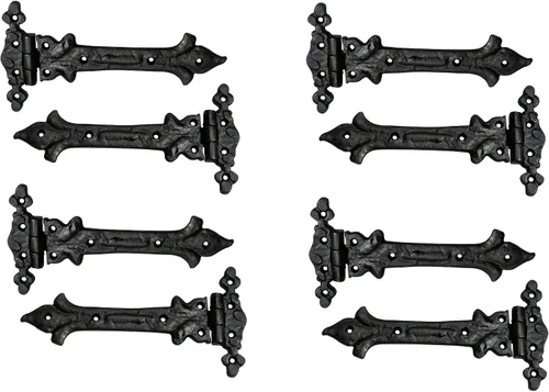 Vista 29 de Adonai Hardware Adonijah Bisagra falsa de aluminio para montaje frontal (6.5" x 12 Pack, Negro mate) para puertas de granero, puertas, armarios